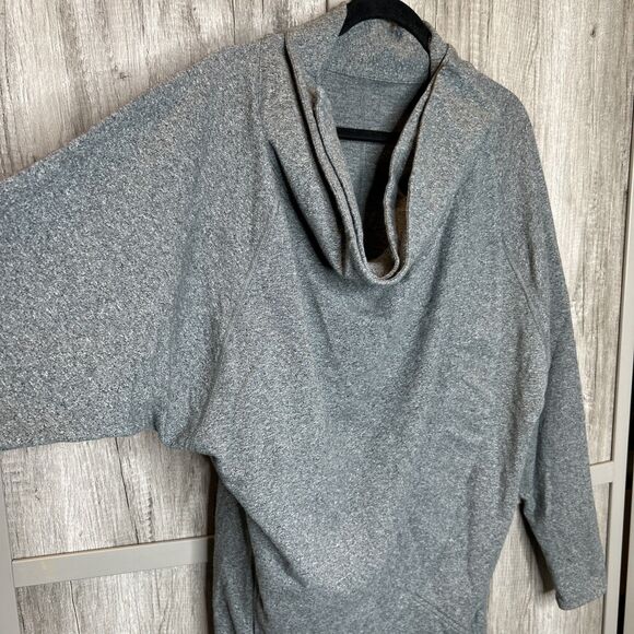 Lululemon Jacket That's A Wrap Grey Snap Button Draped Neck Pockets Sz 8 - Picture 2 of 8